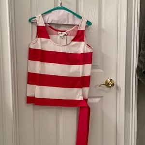Vinyard Vines Size 8 Pink and White Stripe Top NWT